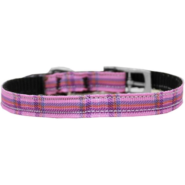 Mirage Pet Products Plaid Nylon Dog Collar with Classic Buckle 0.37 in.Pink Size 12 126-013 38PK12